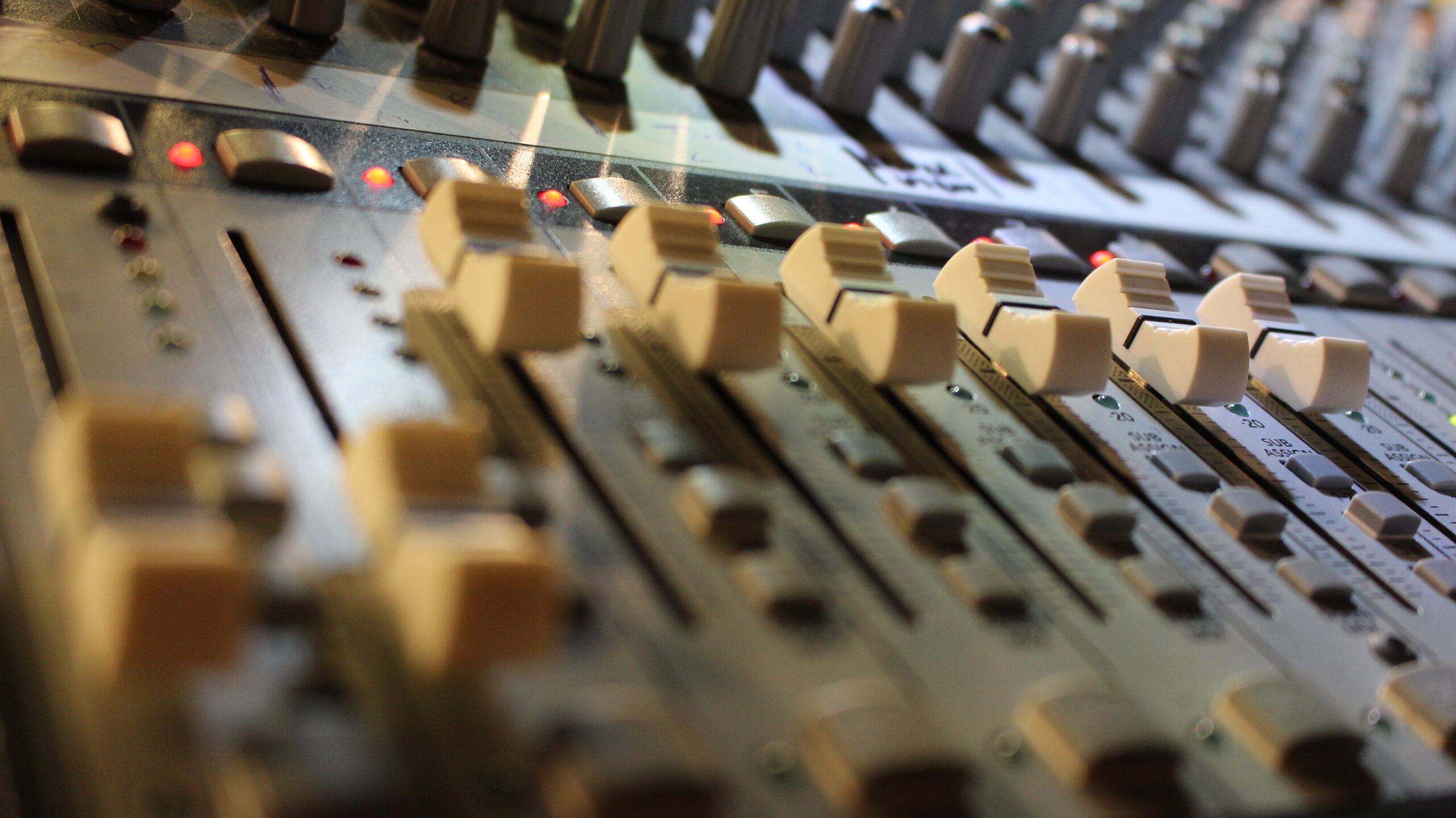 mixing desk close-up
